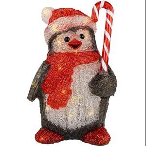 Northlight LED Lighted Acrylic Santa Penguin Outdoor Christmas Decor 12" NEW